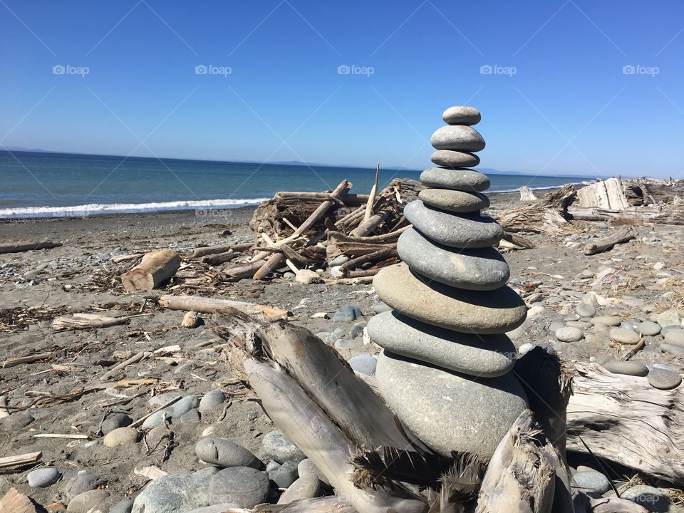 Rock tower at the beach