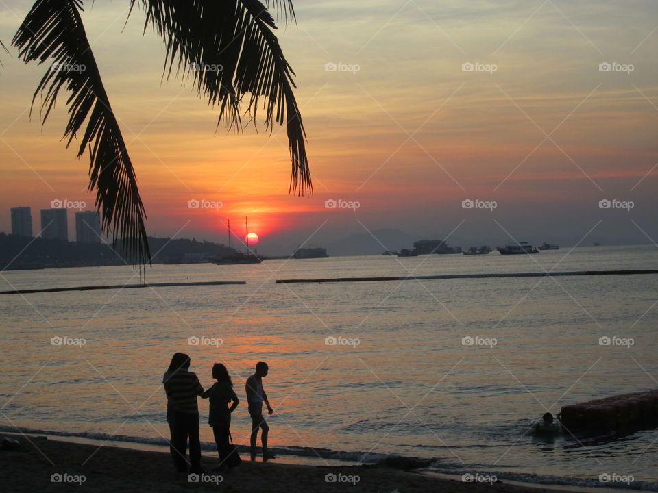Sunset at Pattaya Beach Thailand