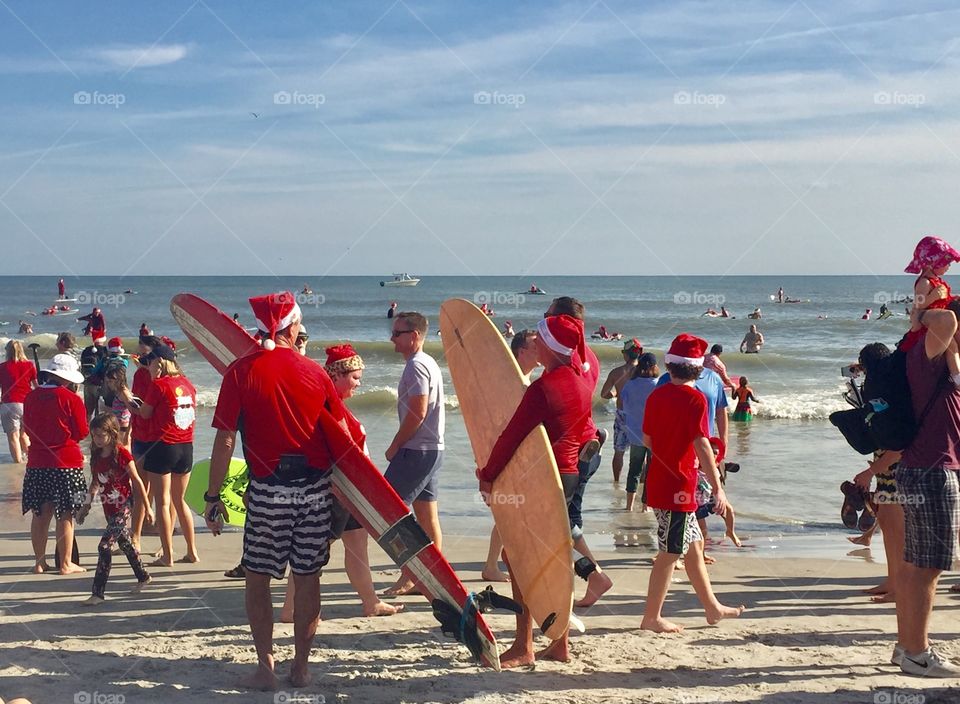 Surfing Santas