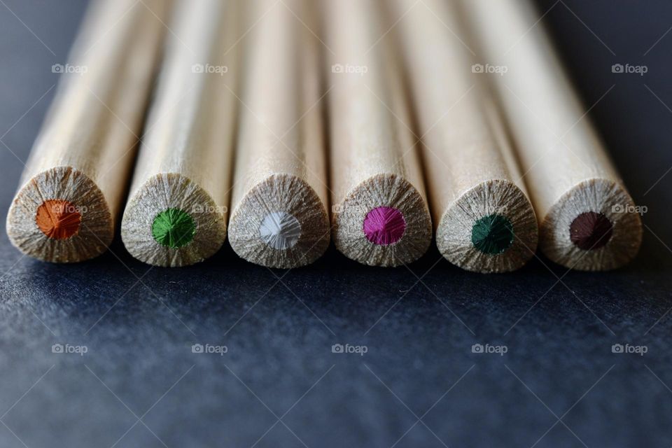 Colored pencils made of wood 