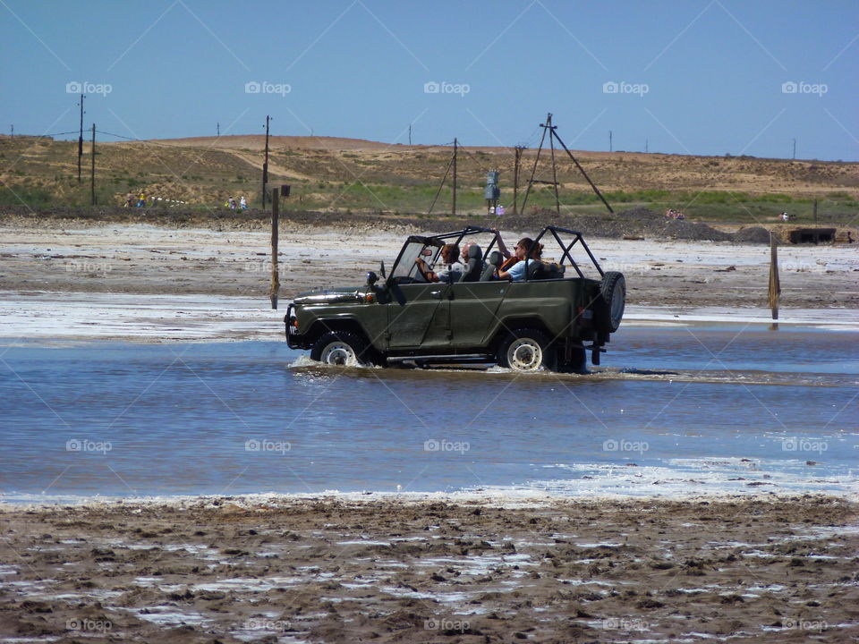 Salt Lake Baskunchak, tourists