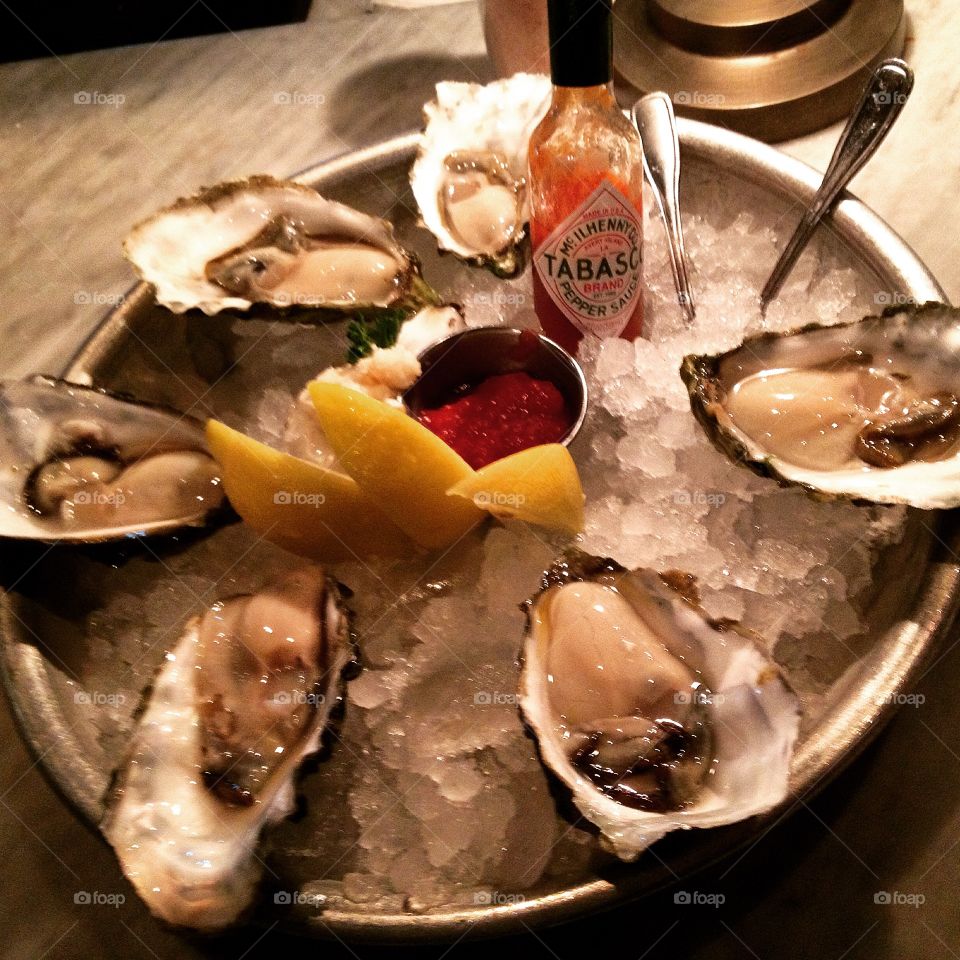Oysters . Dinner at Lure