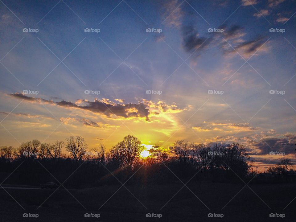 Golden hour before sunset. Western afternoon