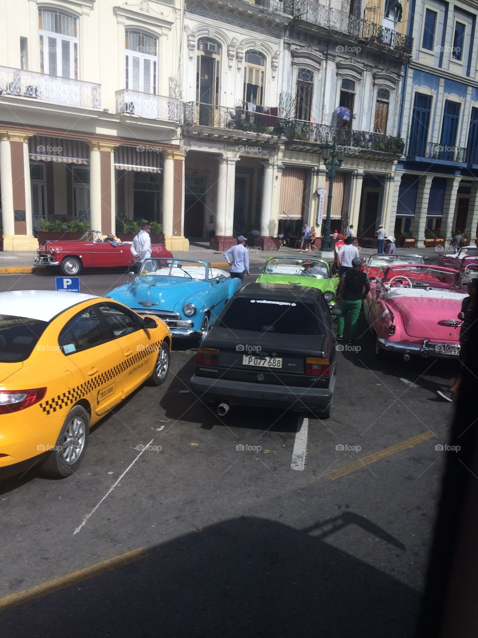 Old cars and old buildings. Havana, Cuba