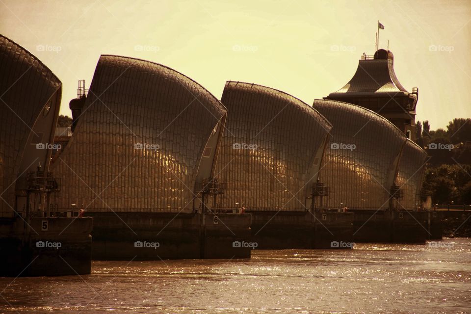 London. Thames barrier