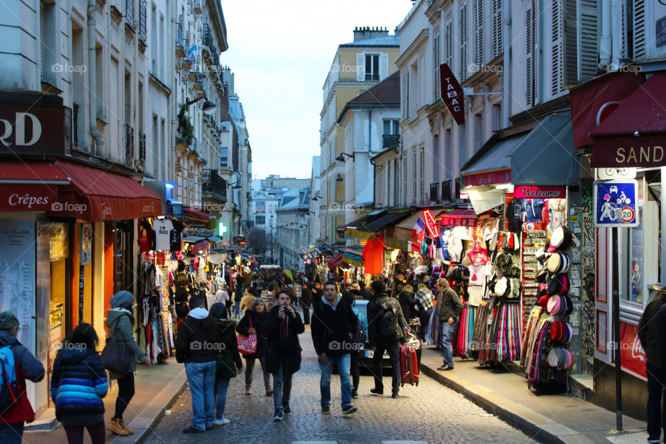 Tourists in the streets of Paris,Europe