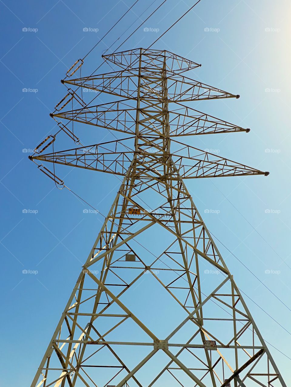 electric tower view from low angle