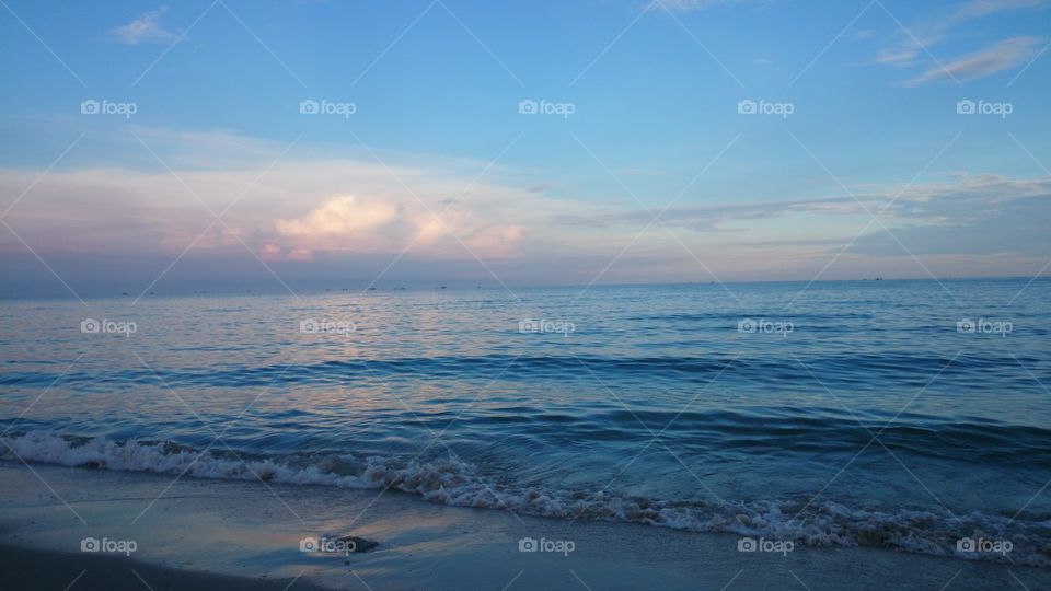 sea, sunset, ocean