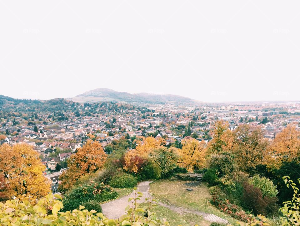 Freiburg, Schwarzwald, Germany in October view from Schlossberg