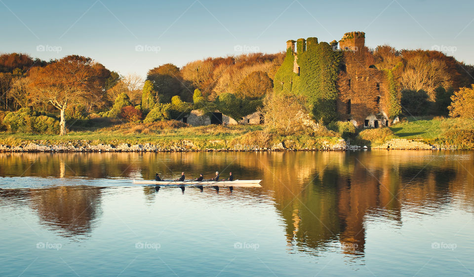 Rowers at Corrib river, Ireland