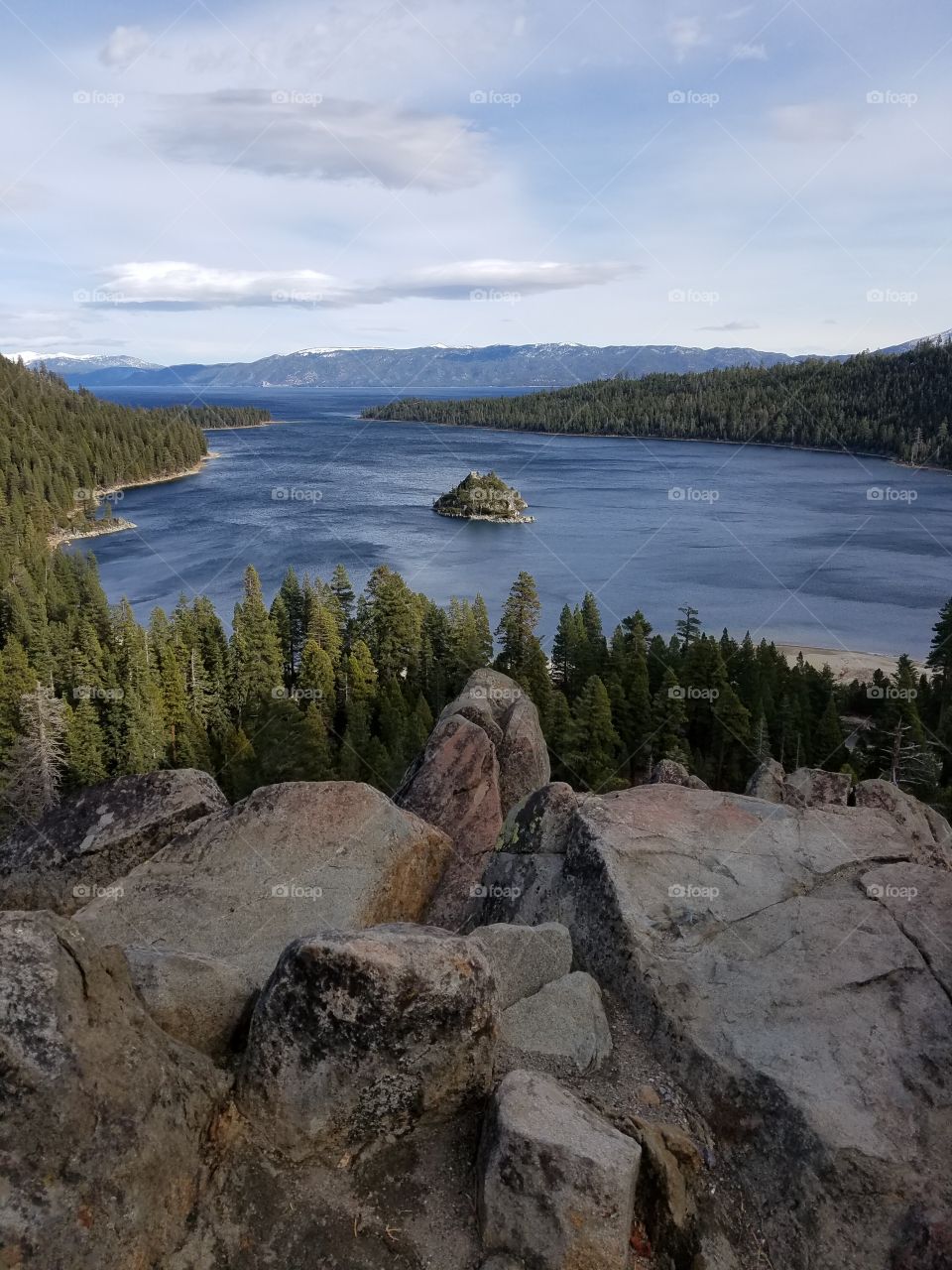 View of idyllic lake tahoe