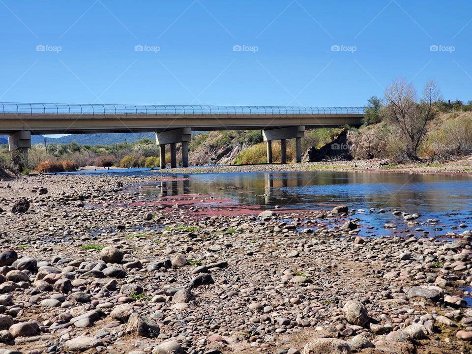 Bridge Over Drought-stricken River