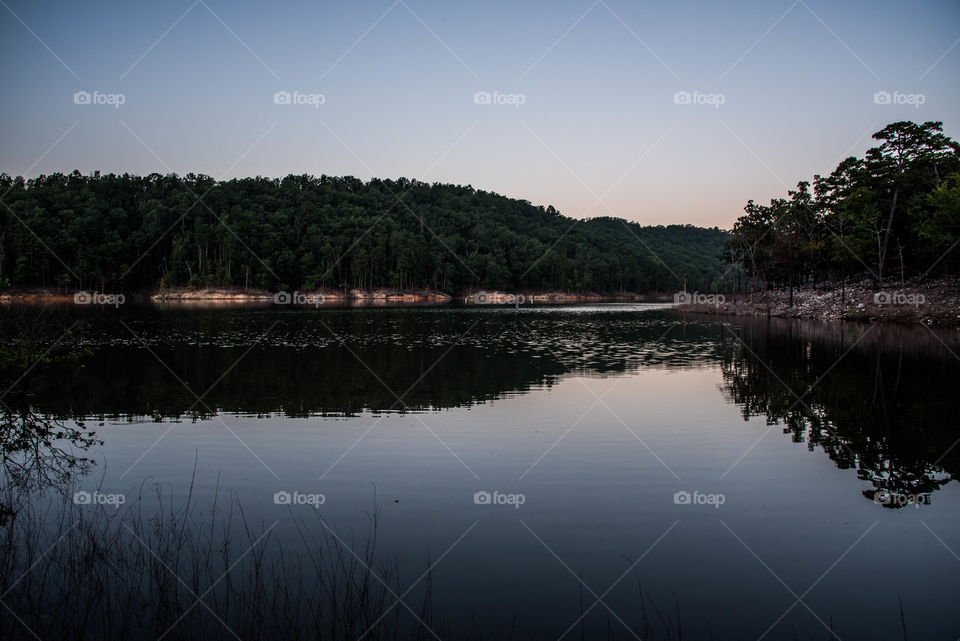 broken bow lake. broken bow lake at sunrise