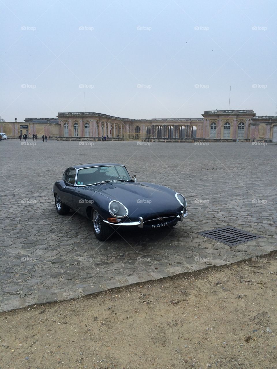 Jaguar E-type at Versailles. Versailles Palace, France