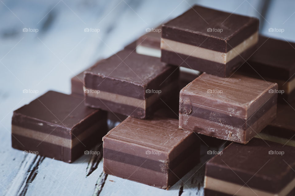 Triple chocolate squares