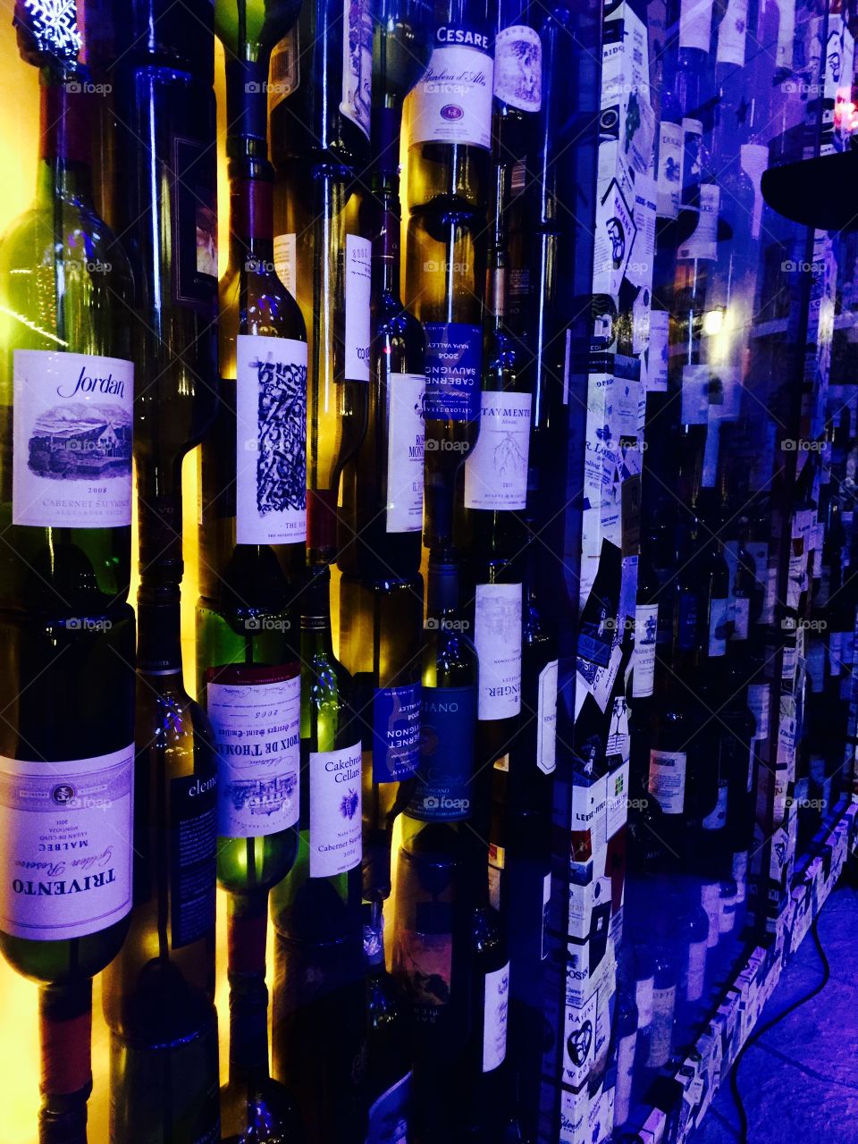 Abstract wine bottle display