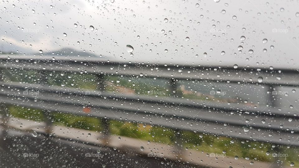 rain on carwindow