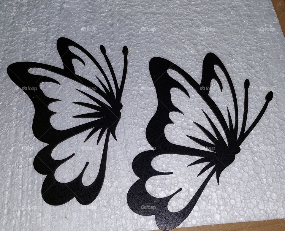Pair of plywood butterfly