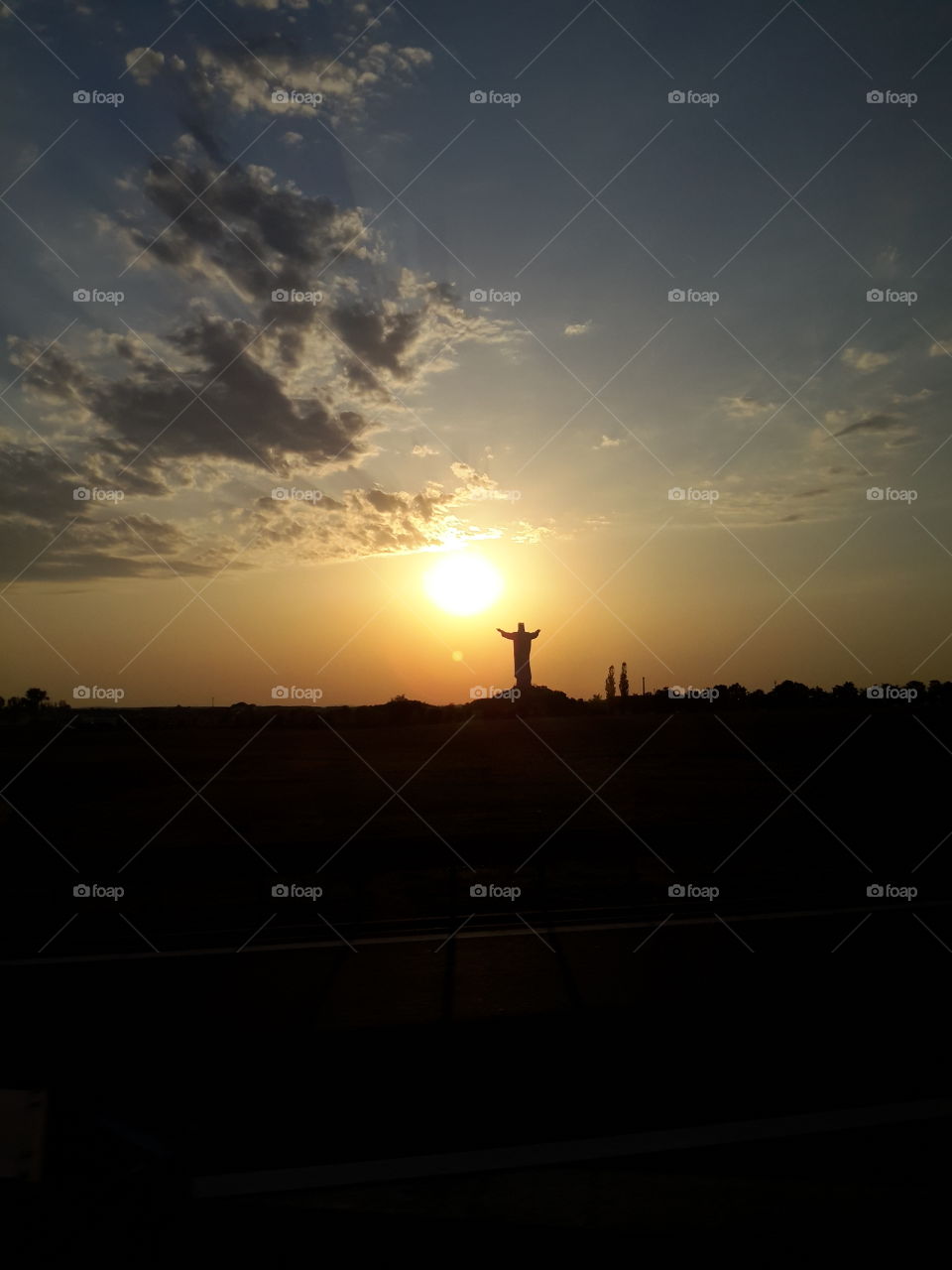 Jesus Christ. Sunset. Poland.