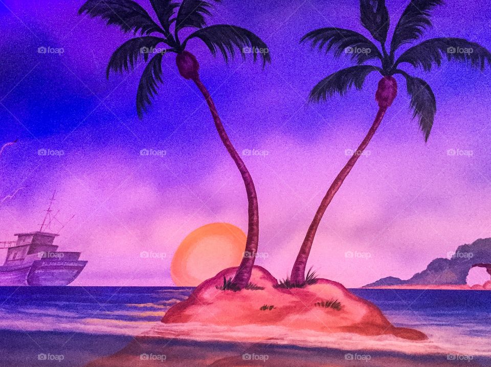 Island wall mural