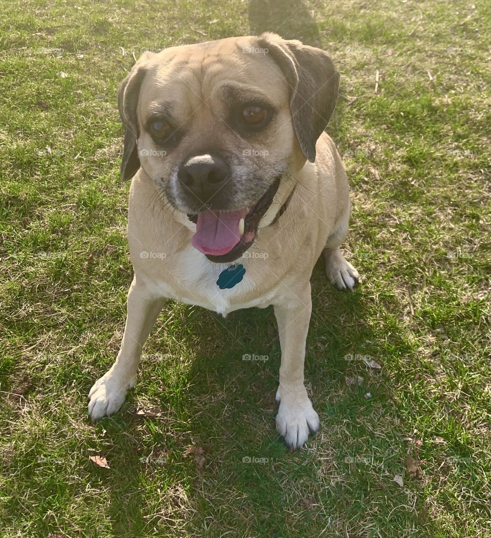 My baby playing outside
