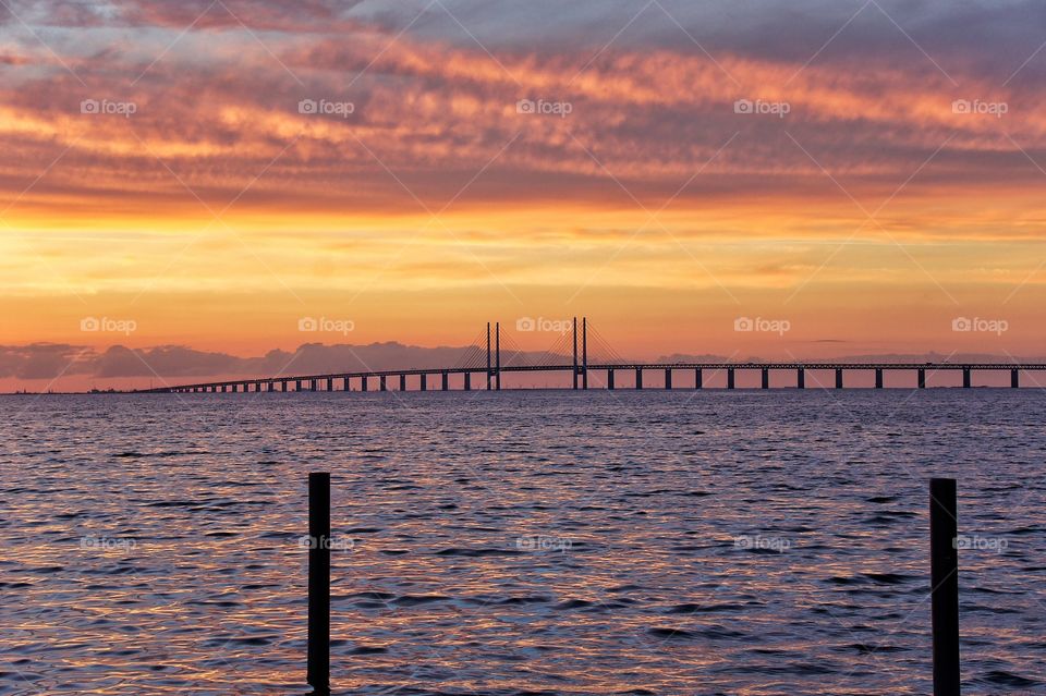 View of bridge during sunset