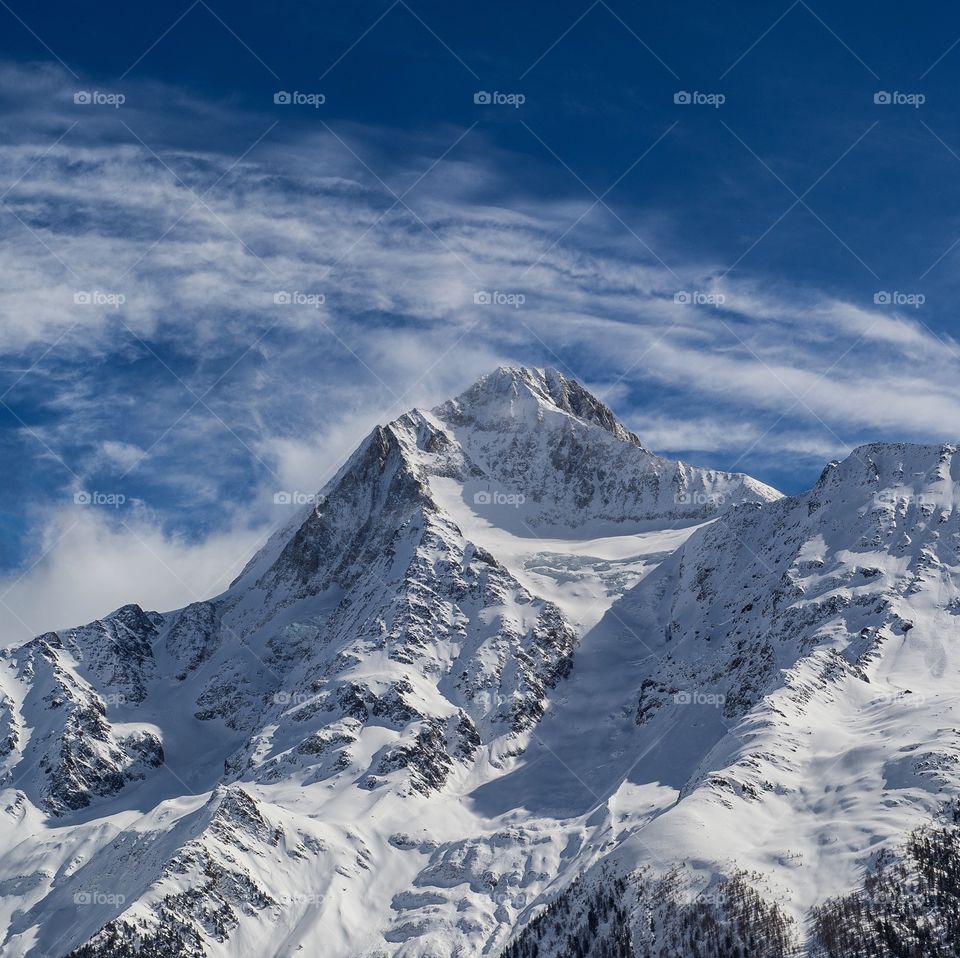 View of snow mountain against sky