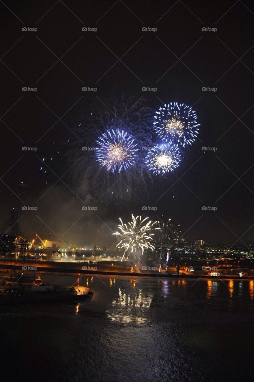 Fireworks over Bremerhaven