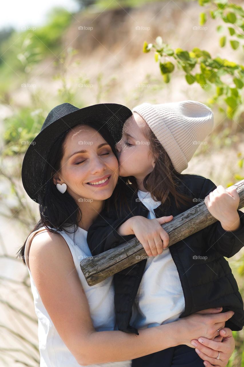 Tenderness, mom and daughter 