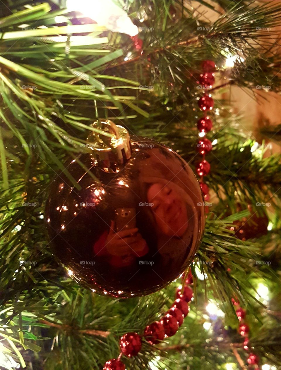 Too funny! It's a Christmas ornament portrait with my sister.