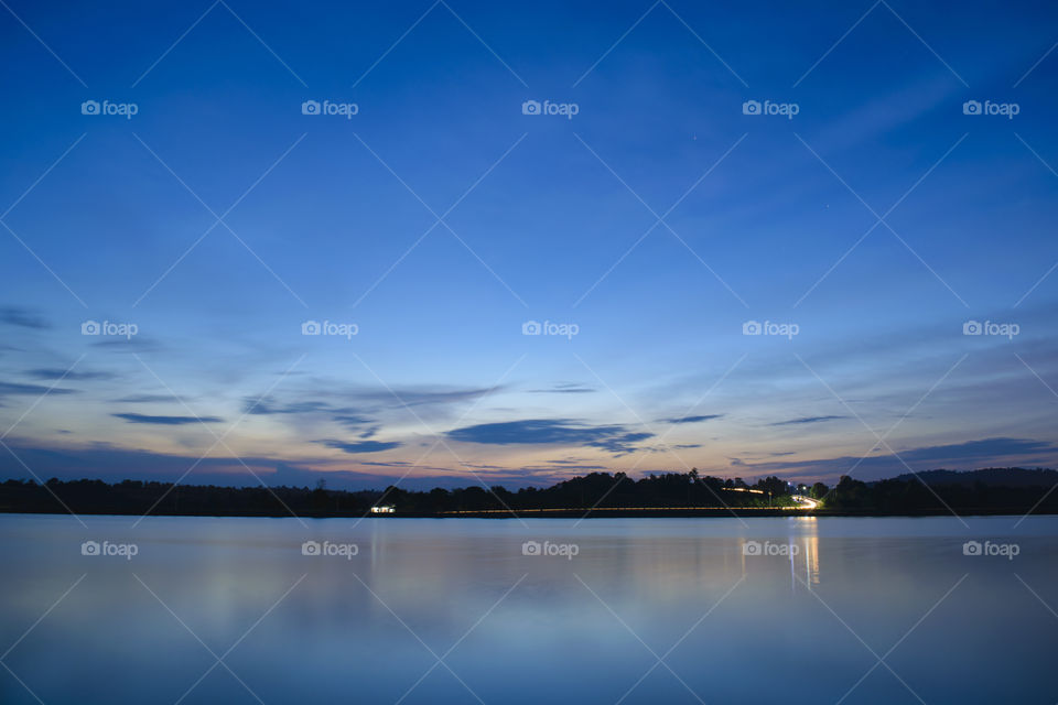 Lake view after sunset