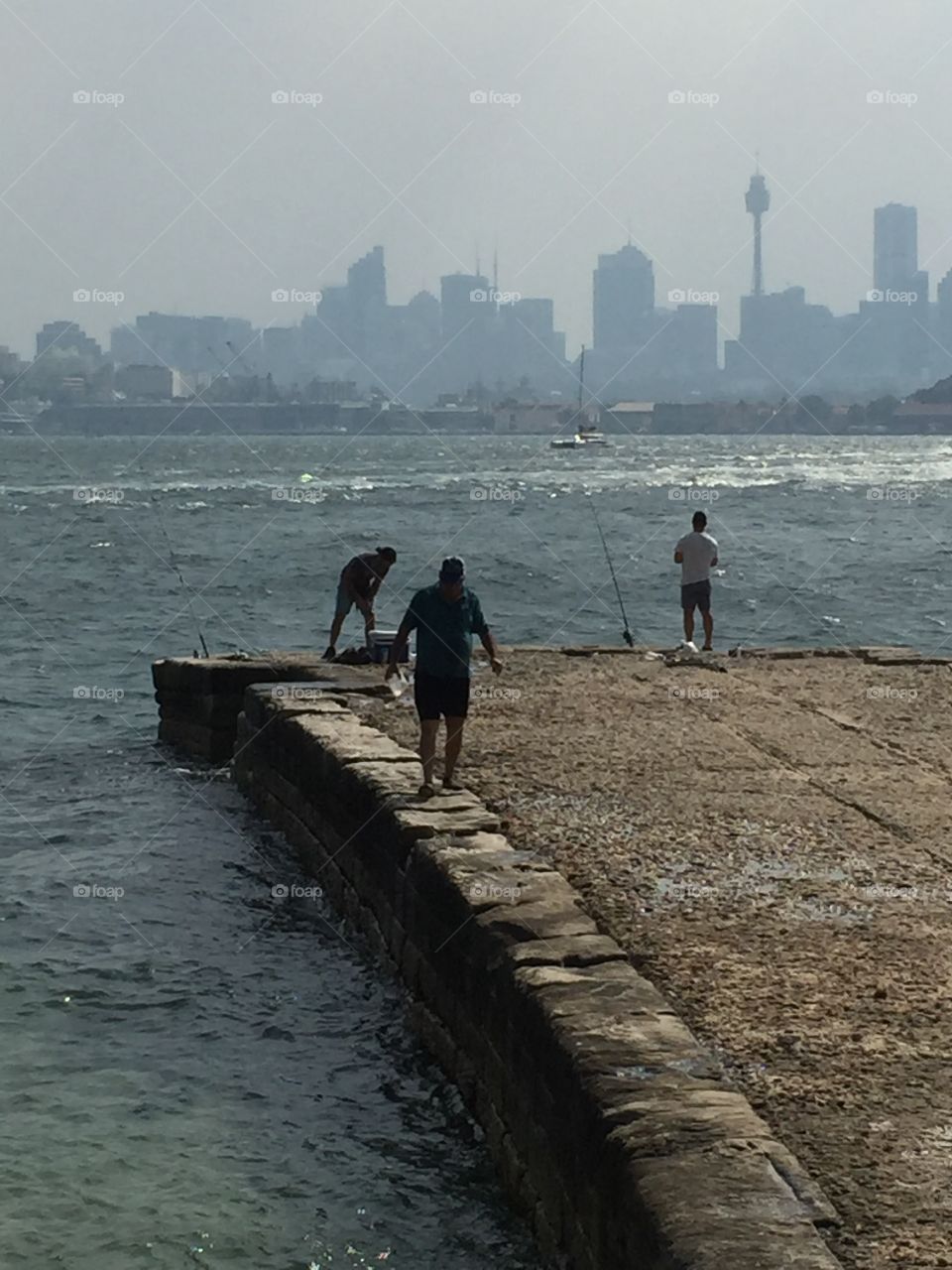 Fishing with Sydney Harbour views. Catch of the day!
