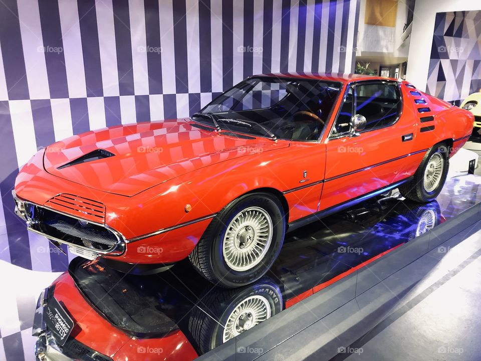 Old cars on display at the museum (Alfa Romeo)