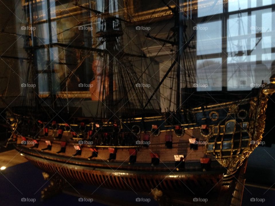 Model of old  ship at Queens house Greenwich exhibition