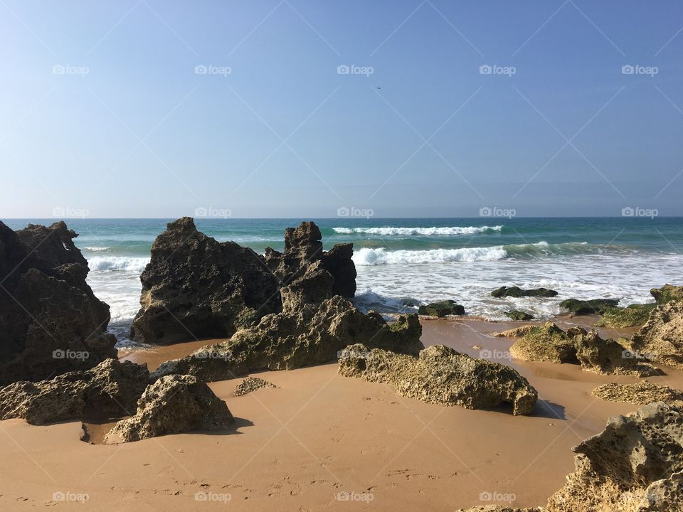 Rocky playa in winter