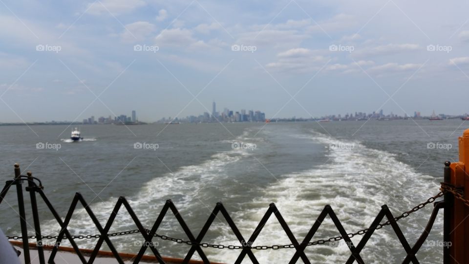 Bye Manhattan. On the Staten Island Ferry.