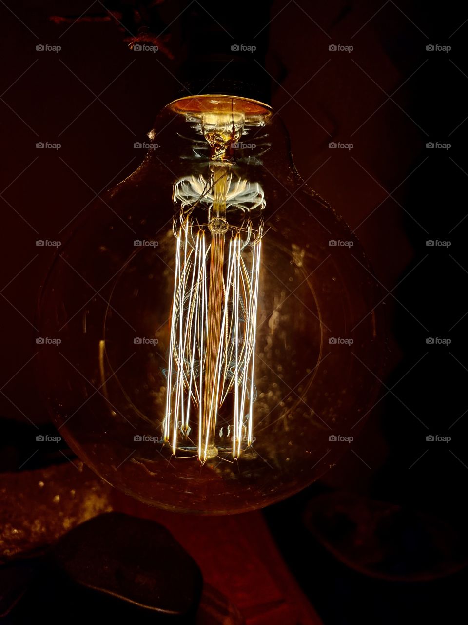 A lightbulb made of amber crystal