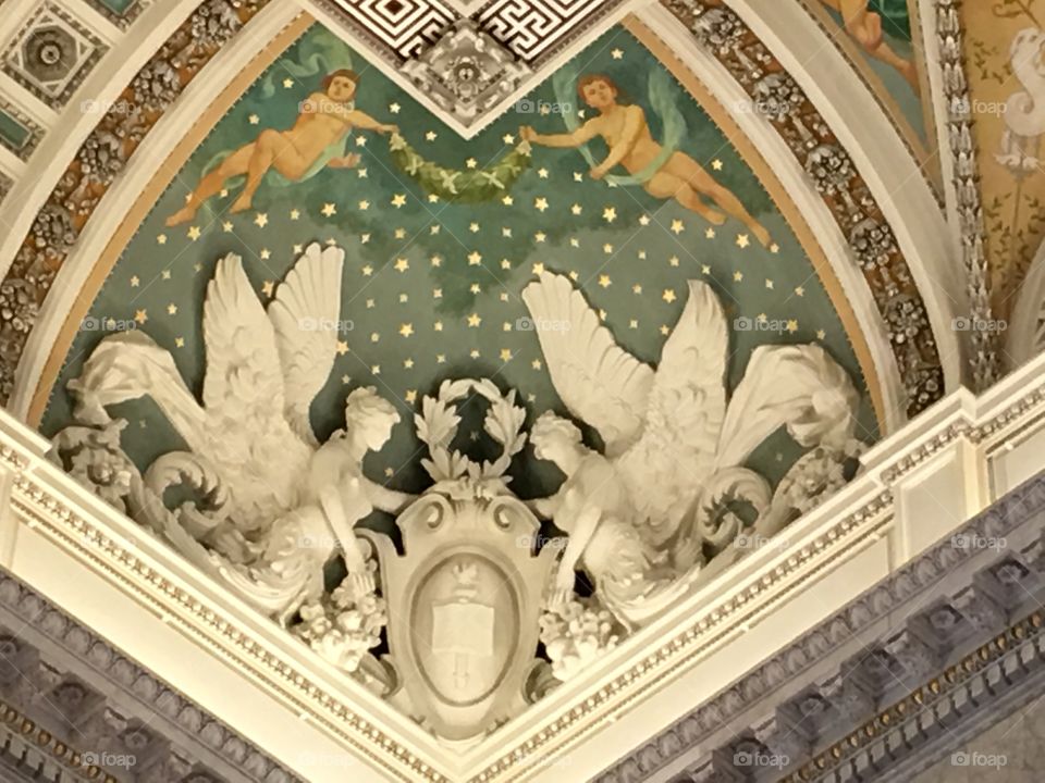 Wall in the Library of Congress in Washington DC 