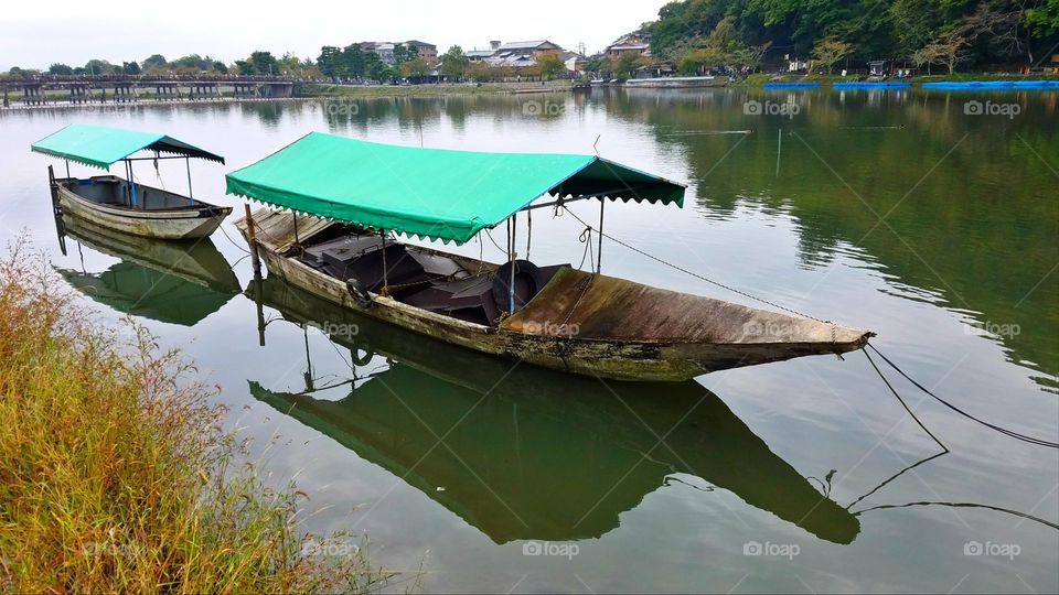 Asian long tail boat