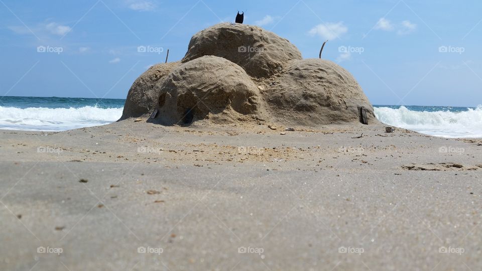 Sandcastle. A sandcastle at the beach