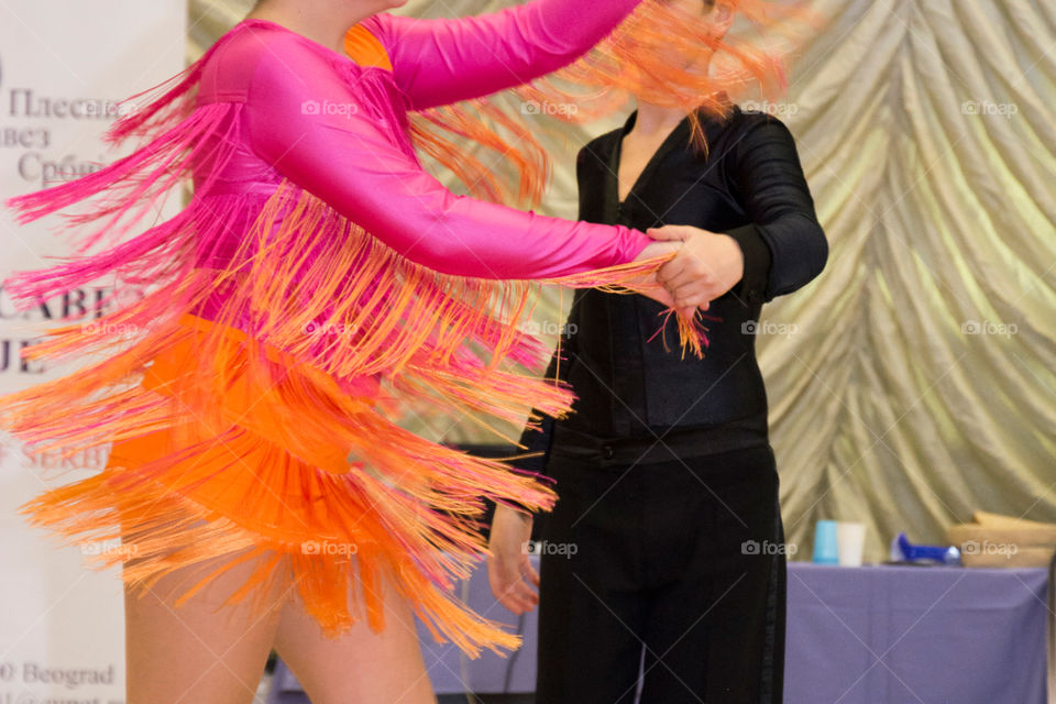 Girl dancing in fringe dress and fringes moving