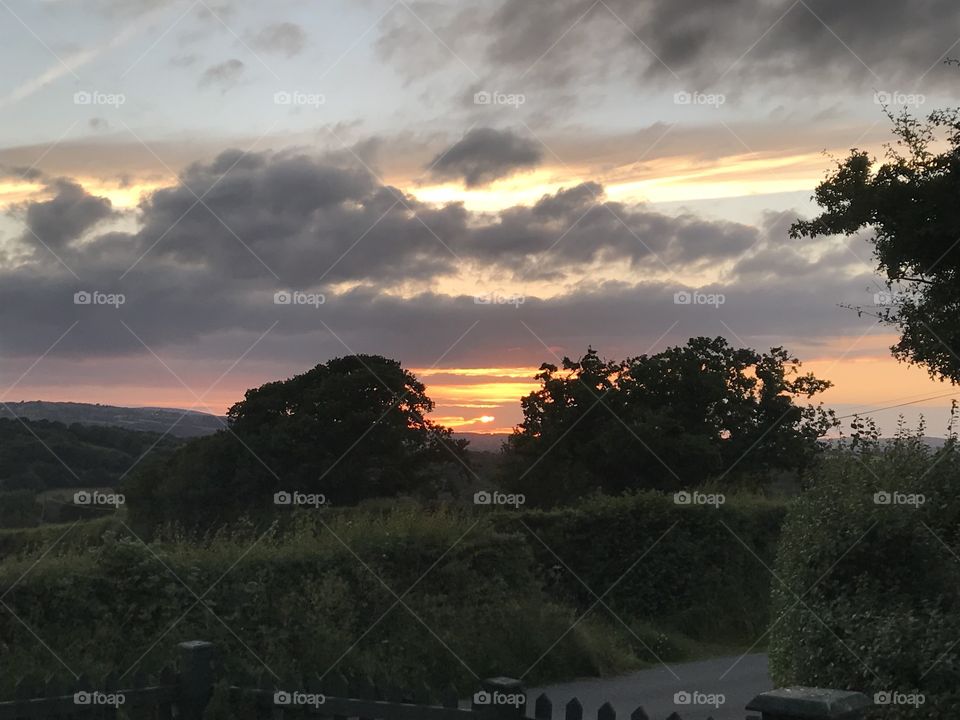 Sunset over the valley