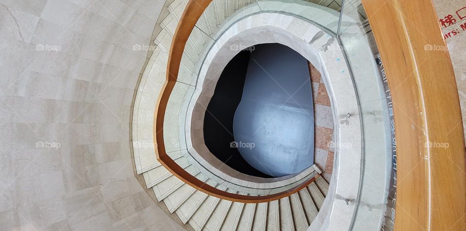 Spiral staircase in building