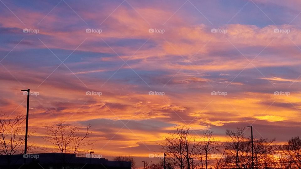 Orange and blue sunset