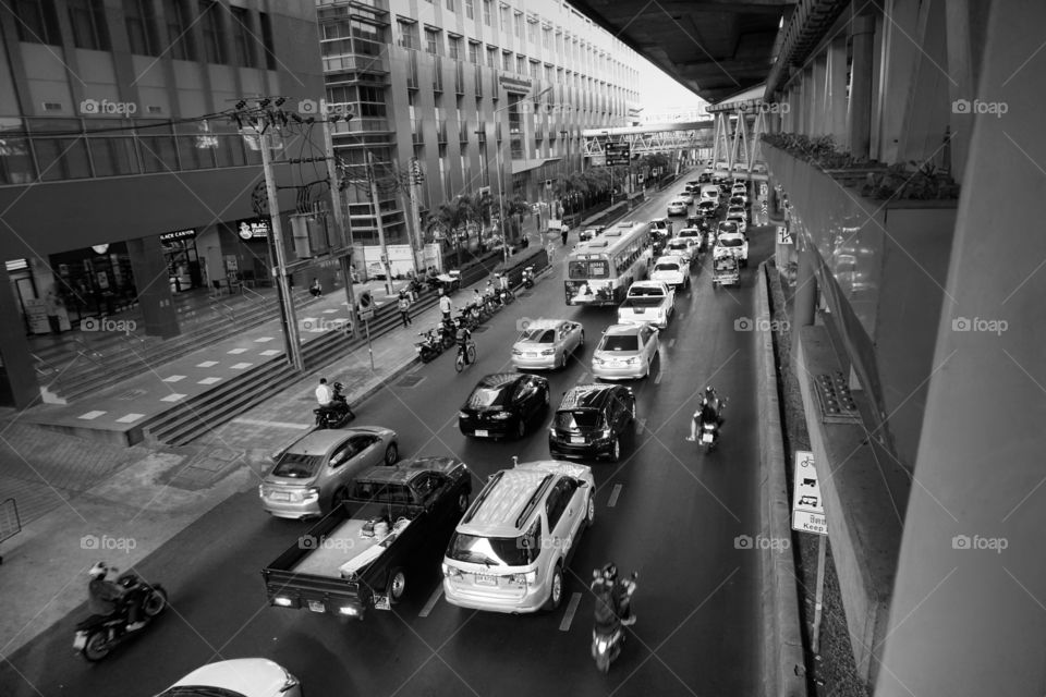 In Bangkok, traffic jams