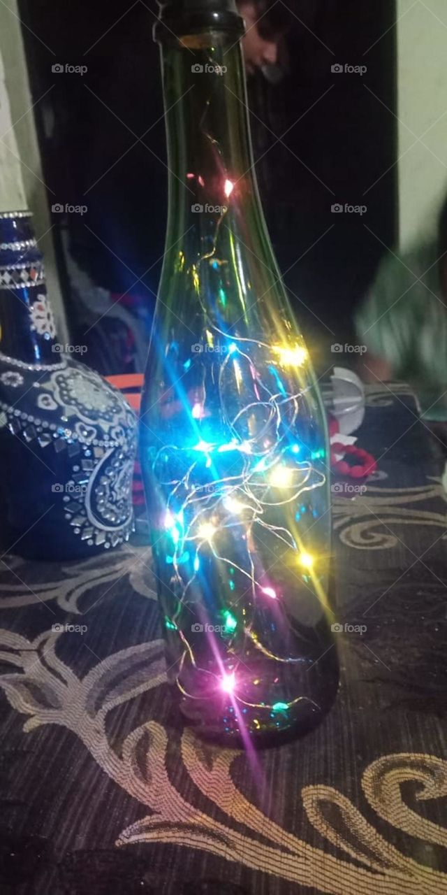 Glass Painted Bottle