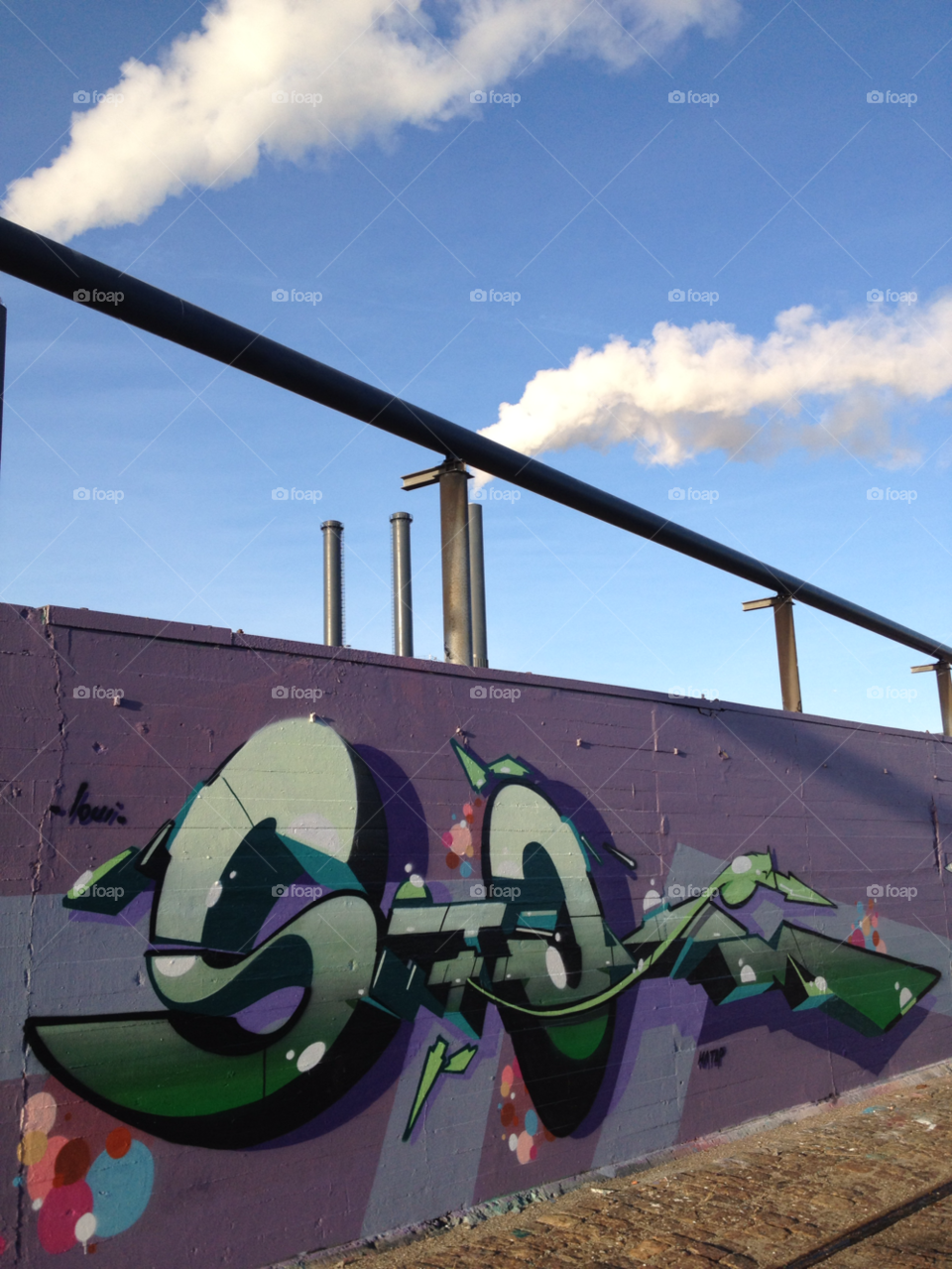 sky street green graffiti by PiaPising