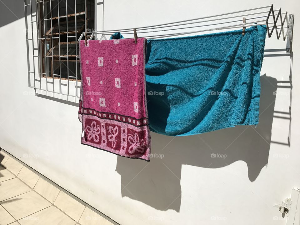 Towels under torrid sun 