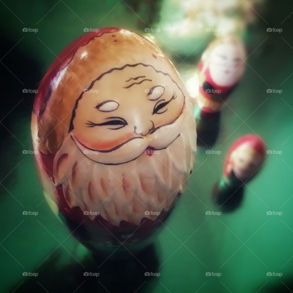 Smiling Nesting Doll Santa