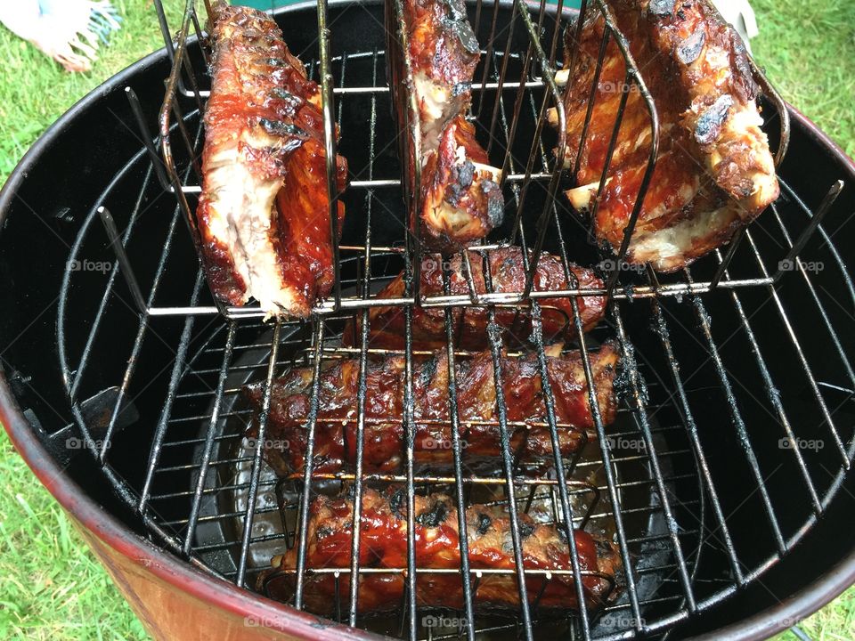 Ribs on the smoker